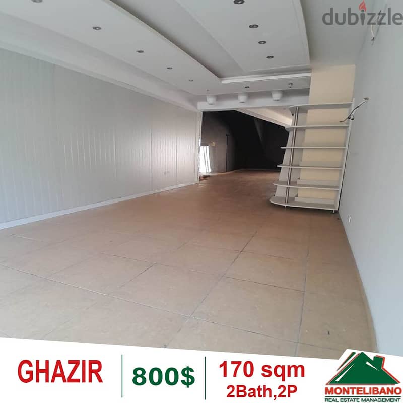 170 sqm Shop for rent in Ghazir!! 0