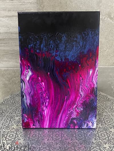 “Cosmic Flames” canvas acrylic painted