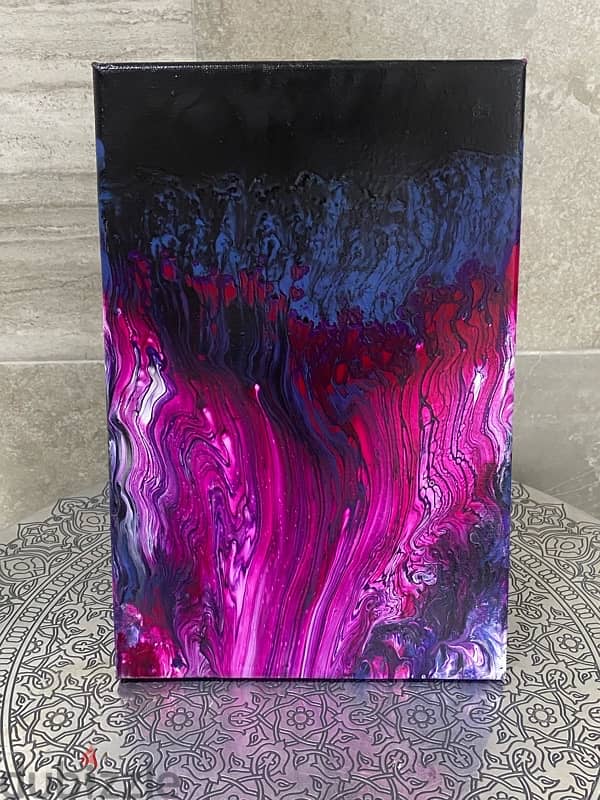 “Cosmic Flames” canvas acrylic painted 0