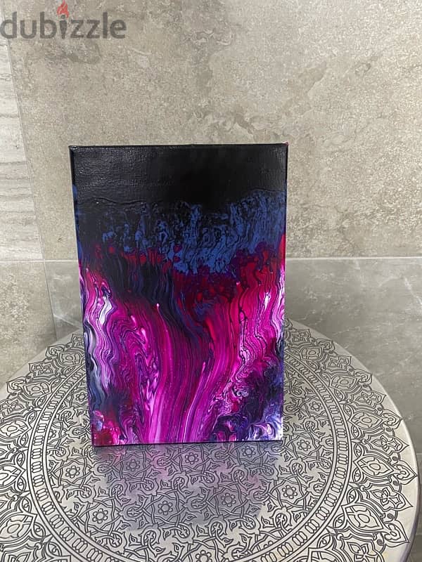 “Cosmic Flames” canvas acrylic painted 1