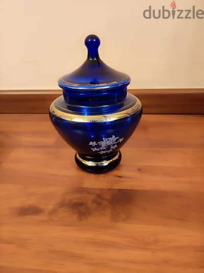 Blue glass bowl