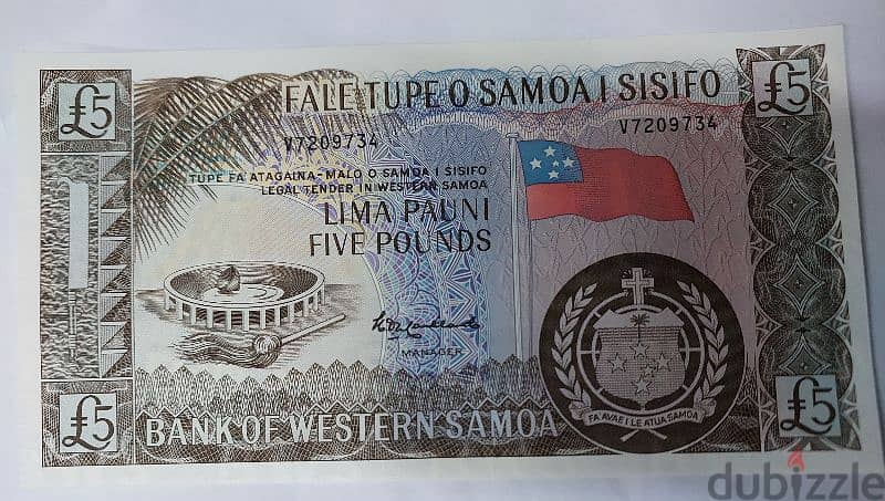 Samoa Republic five pounds Banknote 0