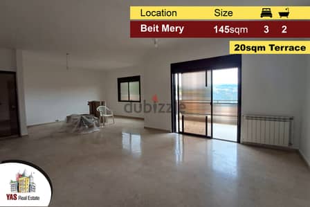 Beit Mery 145m2 | 20m2 Terrace | Dead End Street | Partly Furnished |