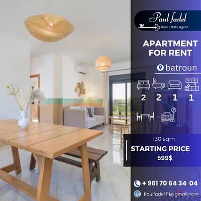 cozy apartment for rent located Batroûn (yearly)