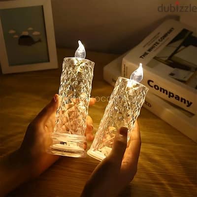 Flameless Crystal Candle Lamp – Warm Glow for Special Events