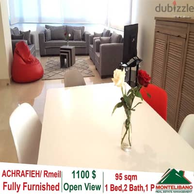 Fully Furnished 95sqm Apartment for rent in Achrafieh/ Rmeil with view