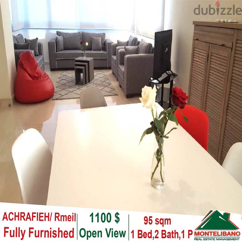 Fully Furnished 95sqm Apartment for rent in Achrafieh/ Rmeil with view 0