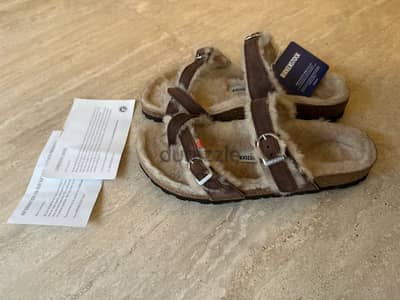 Birkenstock New Authentic Woman Nubuck Leather Lamb Skin Lining Fluffy