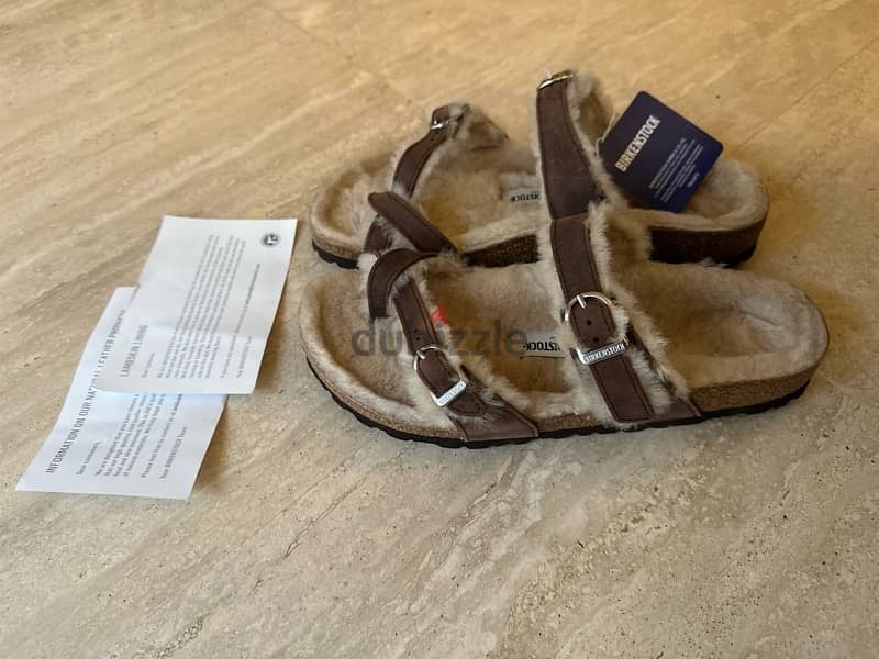 Birkenstock New Authentic Woman Nubuck Leather Lamb Skin Lining Fluffy 0