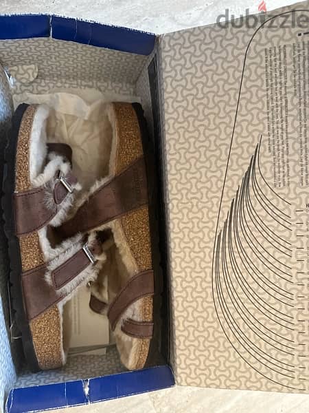 Birkenstock New Authentic Woman Nubuck Leather Lamb Skin Lining Fluffy 2