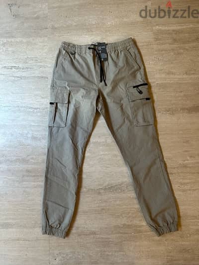 Primark Cuff Cargo Pants Men Slim Stretch