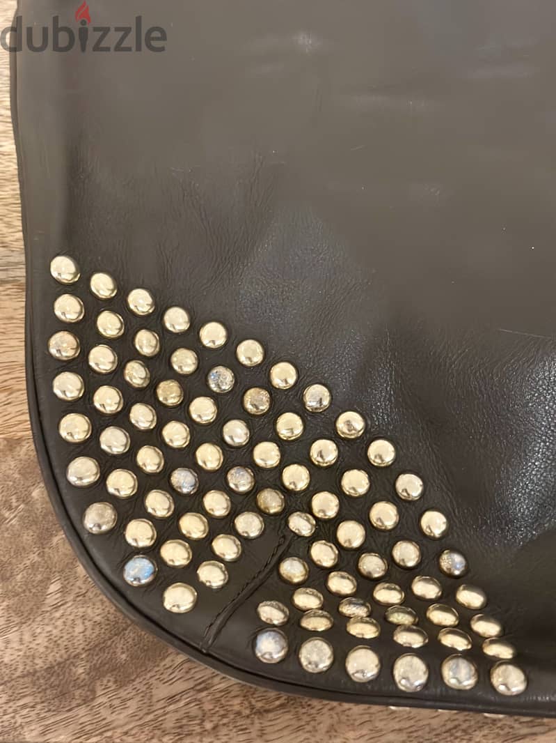 BURBERRY- vintage Studded Leather Two-Way Hobo Bag 8