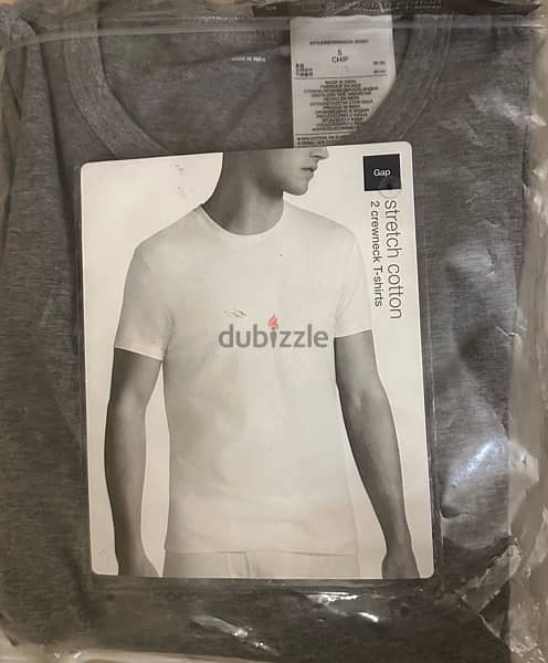 Gap 2 Tshirt Pack Stretch Cotton Men Grey 0