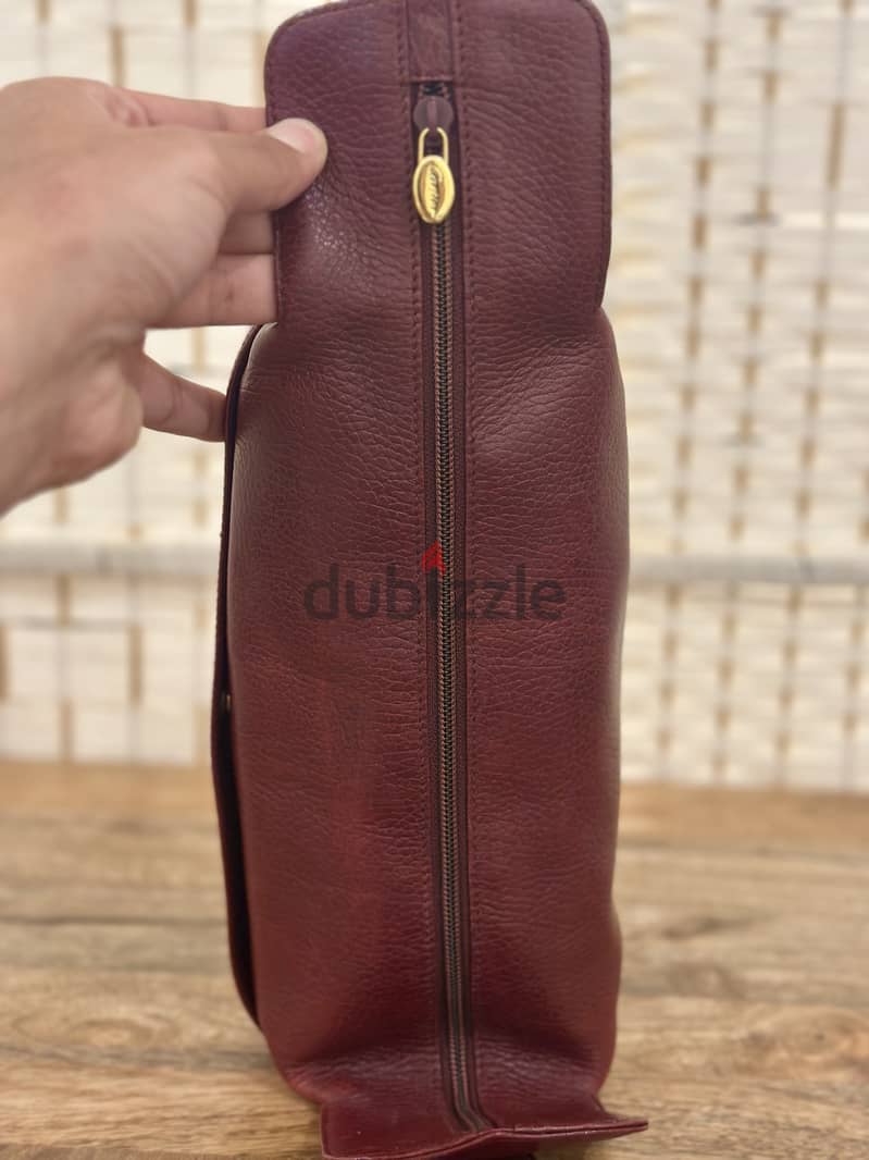 CARTIER-MUST de CARTIER Paris Vintage 80s Burgundy Leather Bag 3