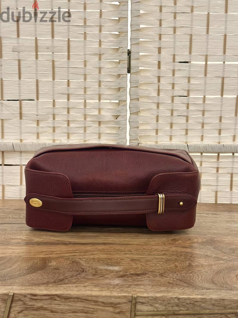 CARTIER-MUST de CARTIER Paris Vintage 80s Burgundy Leather Bag 4