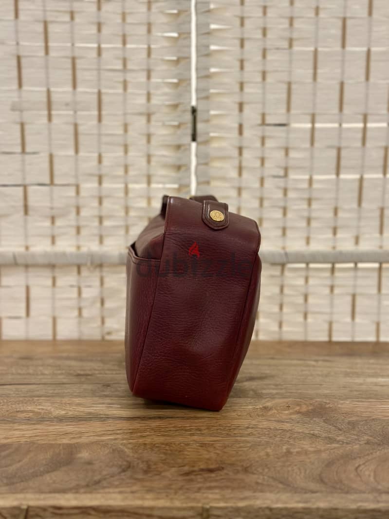 CARTIER-MUST de CARTIER Paris Vintage 80s Burgundy Leather Bag 6