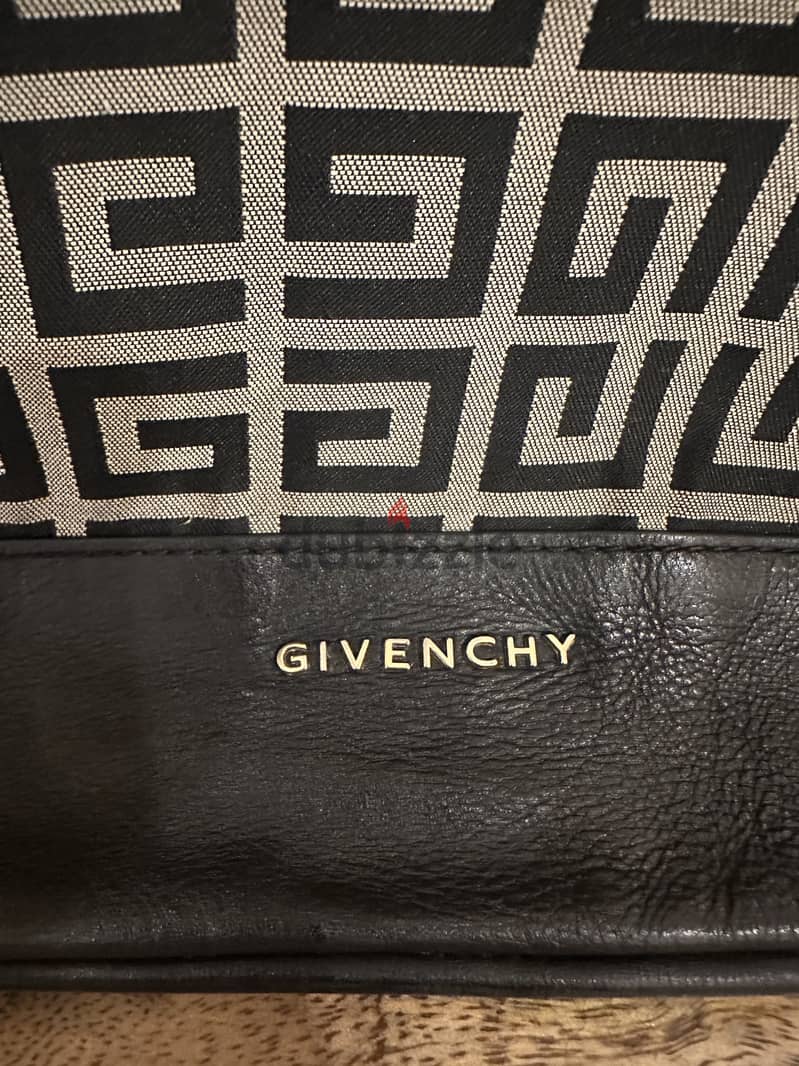 Givenchy Black/Grey Monogram Canvas and Leather Hobo 5