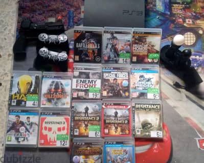 PS3 Slim Jailbroken 25+Games,2x Move,Gun,Camera(Trade for PS4 or Sell)