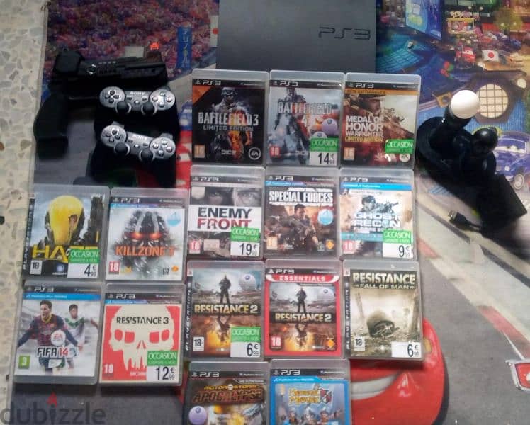 PS3 Slim Jailbroken 25+Games,2x Move,Gun,Camera(Trade for PS4 or Sell) 0