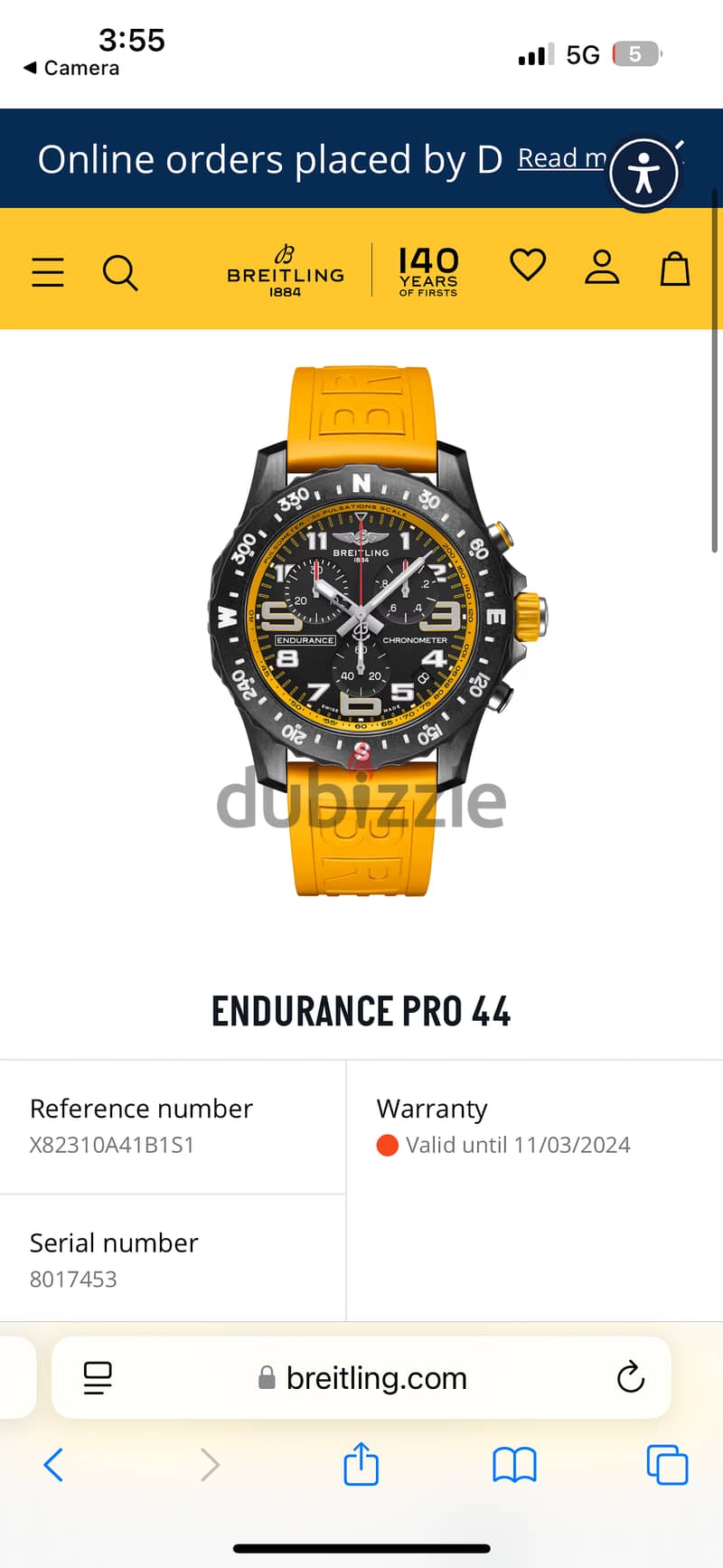 Breitling Endurance Pro 44 | Yellow with extra strap 5