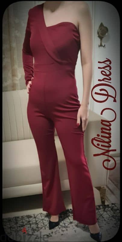 Burgundy jumpsuit 0