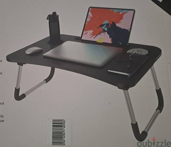 Foldable lap desk 60×40 cm, 4 usb hubs and cup holder 5