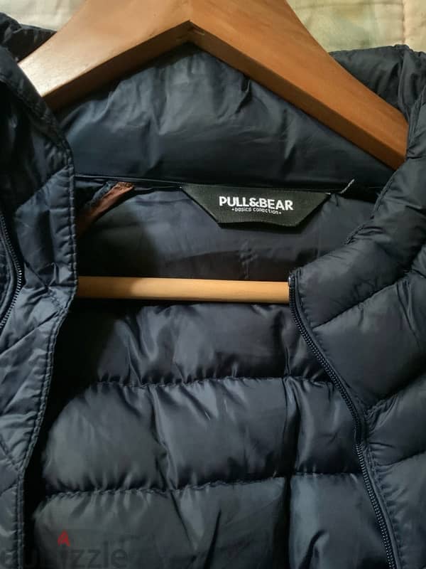 Piull&Bear navy blue jacket size small 2