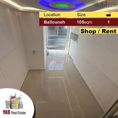 Ballouneh 105m2 | Shop | 2 Floors | Prime Location | Rent | AC |