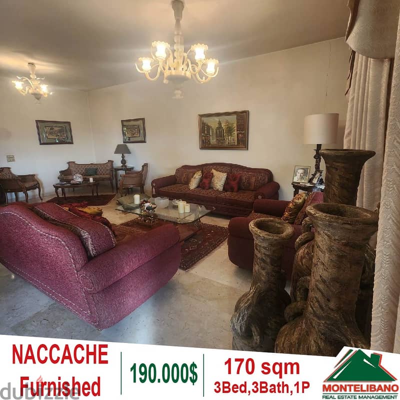 Furnished 170 sqm apartment for sale in Naccache!! 0