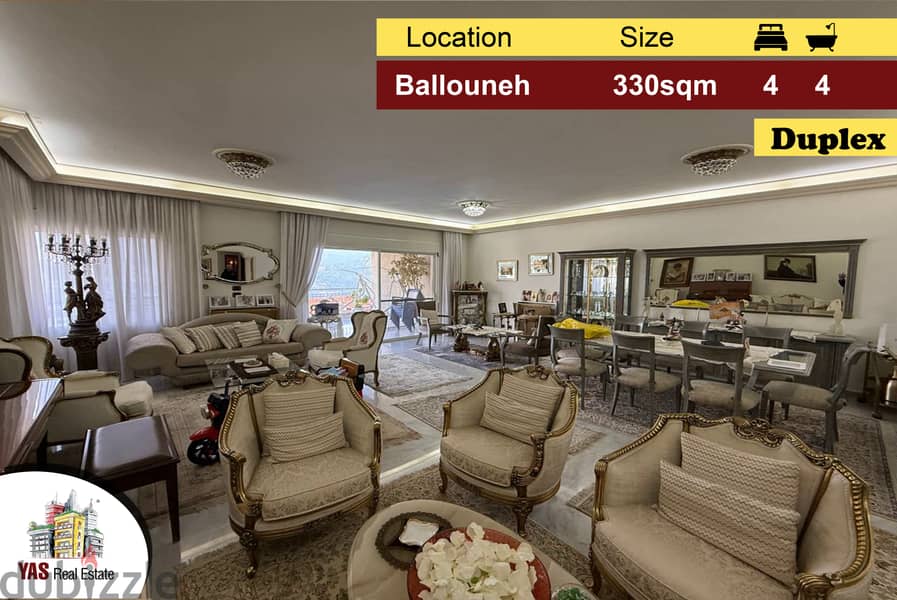 Ballouneh 330m2 |Duplex | Upgraded |Unique Property |Panoramic View|AC 0