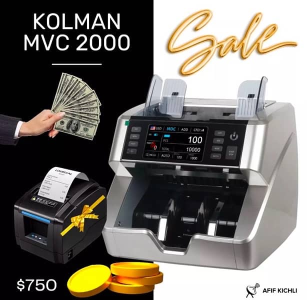 Kolman Money Counter USD EURO LBP مع كشف العملات المزورة 0