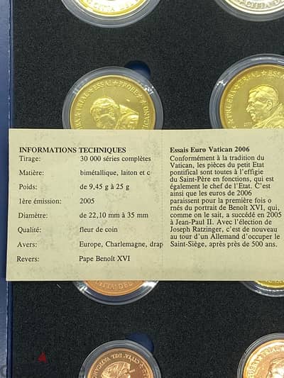 Euro Collection money Vatican pope Edition