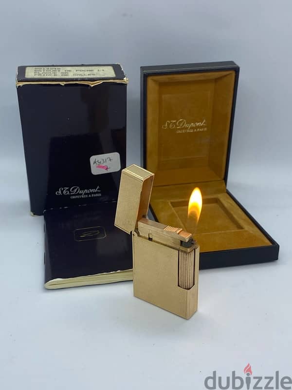 Dupont Paris Lighter Gold plated Original with box and papers 1