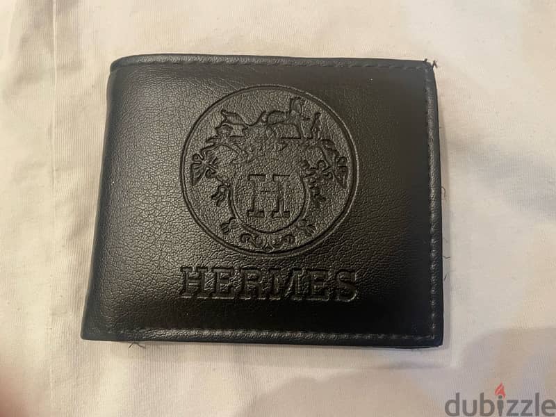 black leather hermés wallet 0