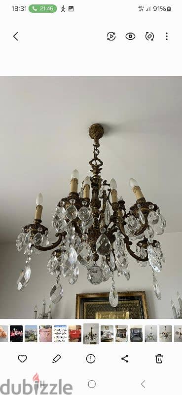 2 Lamps bronze & crystal 2