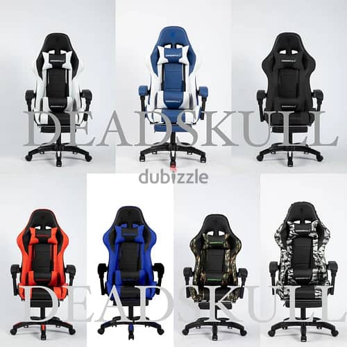 Deadskull Gaming Chair with Footrest - many colors available 0