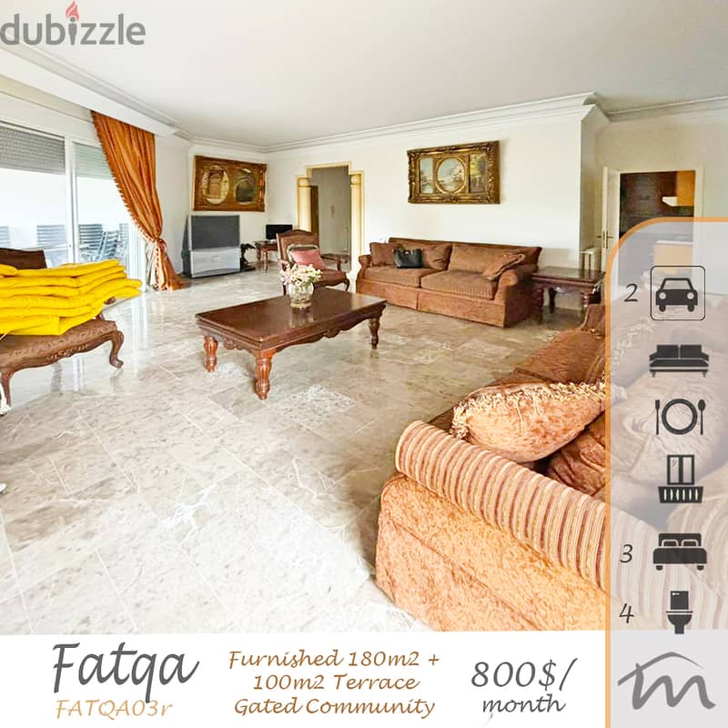 Fatqa | Fully Furnished/Equipped 3 Bedrooms Apartment + 100m² Terrace 0