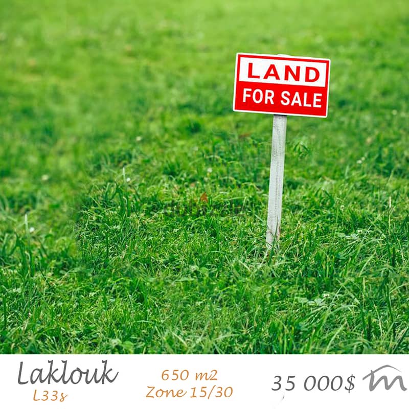 Laklouk | 54$/m² | 650m² Land | Road Access | Mountain View | 15/30 0