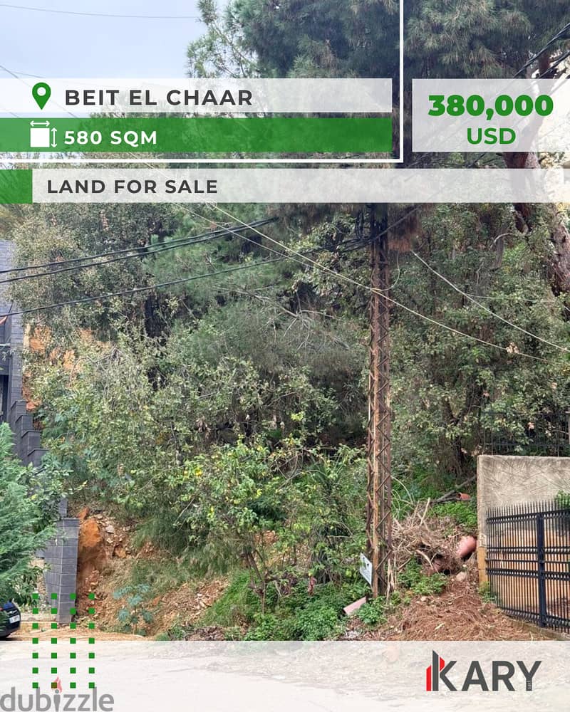 580m2 Land for Sale in BEIT EL CHAAR - أرض للبيع في بيت الشعار 0