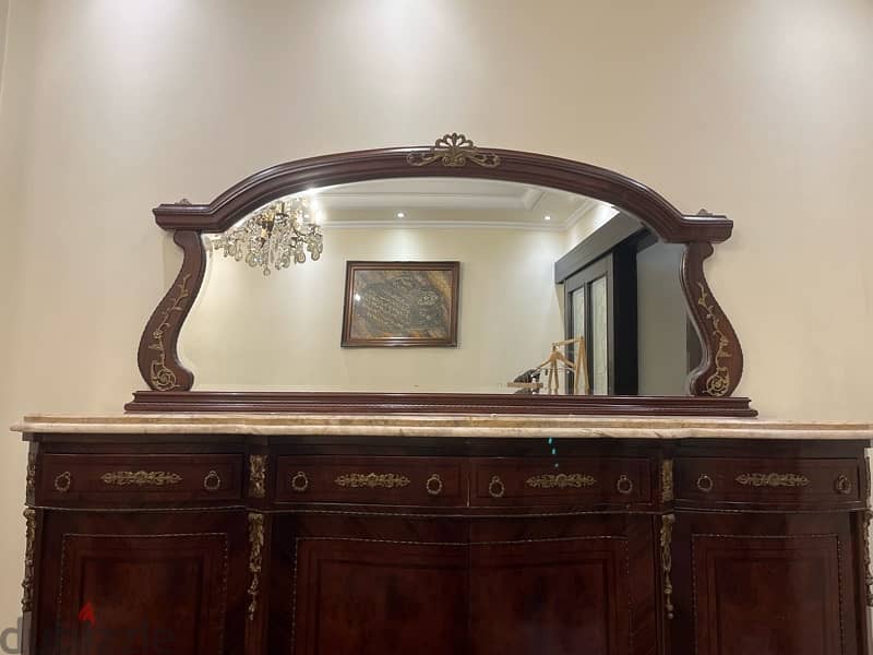 dining room side board egyptian antique with a large marble board 1