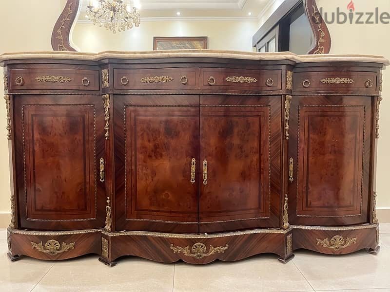 dining room side board egyptian antique with a large marble board 5