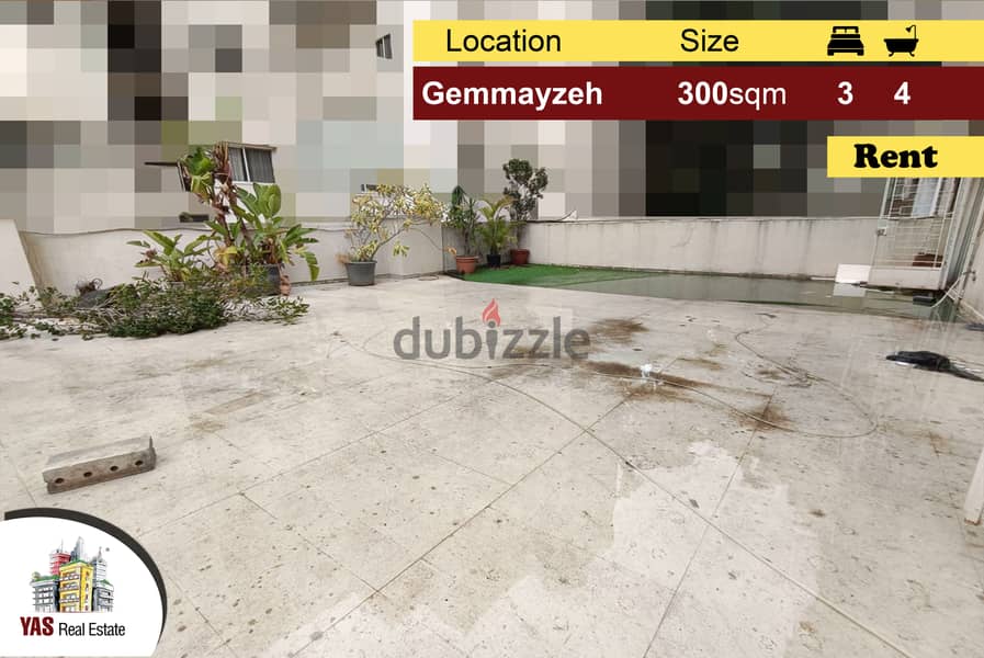 Gemmayzeh 300m2 | 150m2 Terrace | Rent | Excellent Condition | AA/AC 0