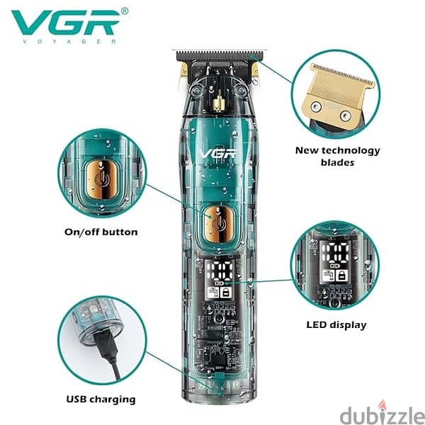 VGR V-961 Professional Hair Clipper – Ceramic Blades, USB Rechargeable 4