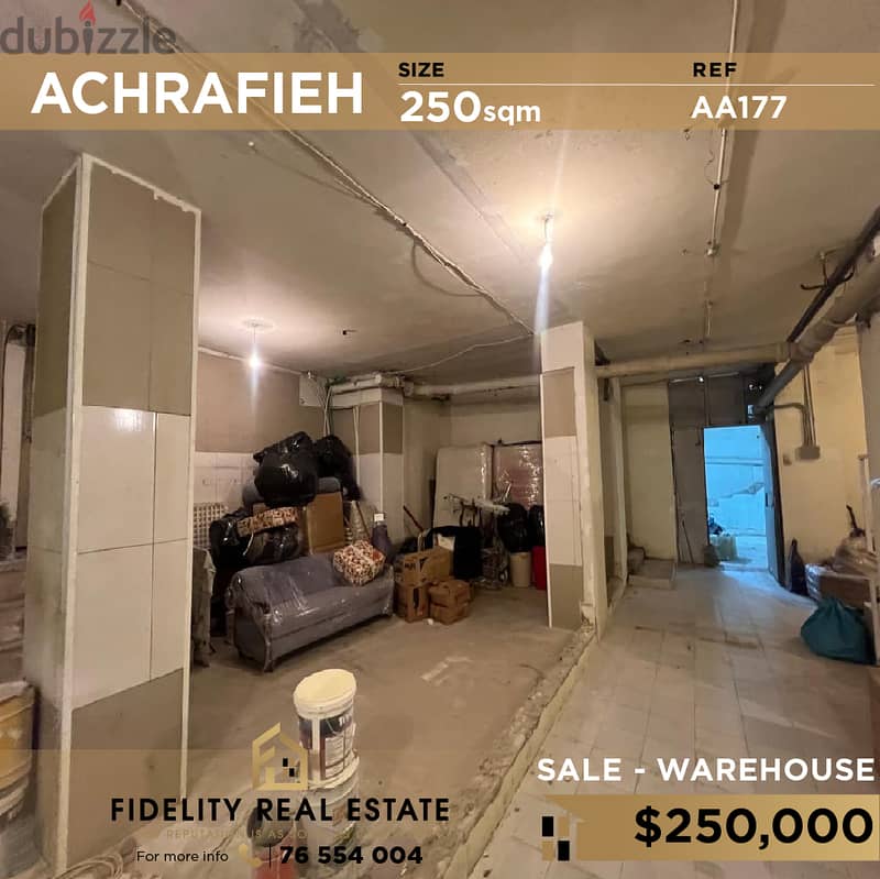 Warehouse for sale in Achrafieh AA177 مستودع للبيع في الأشرفية 0