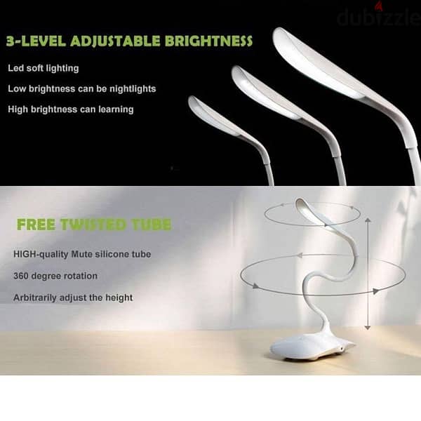 Touch-Control LED Desk Lamp – 3 Brightness Levels, 360° Adjustable, 3