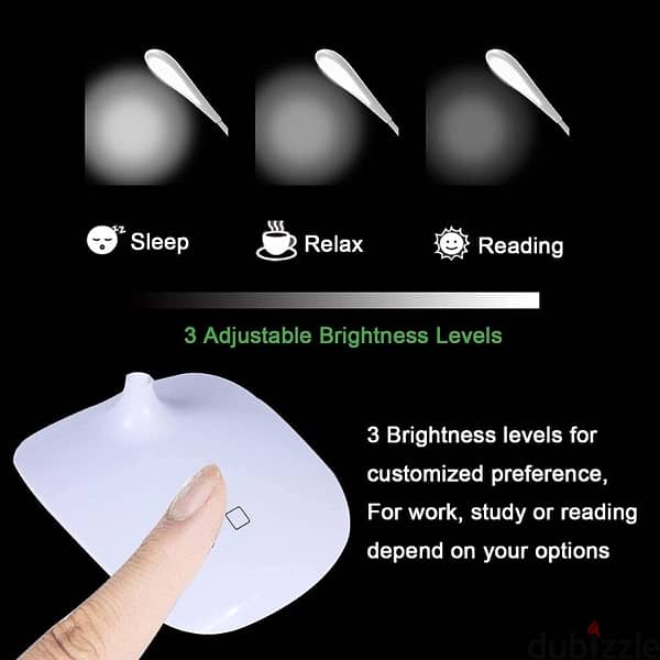 Touch-Control LED Desk Lamp – 3 Brightness Levels, 360° Adjustable, 4