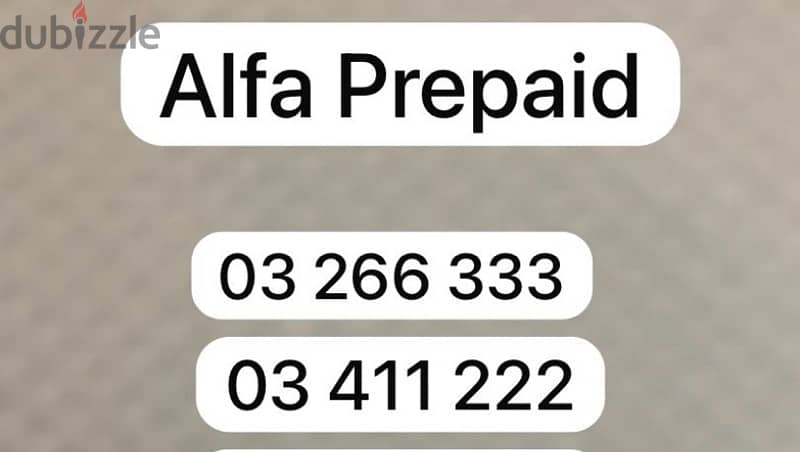 Special Alfa Prepaid number 0