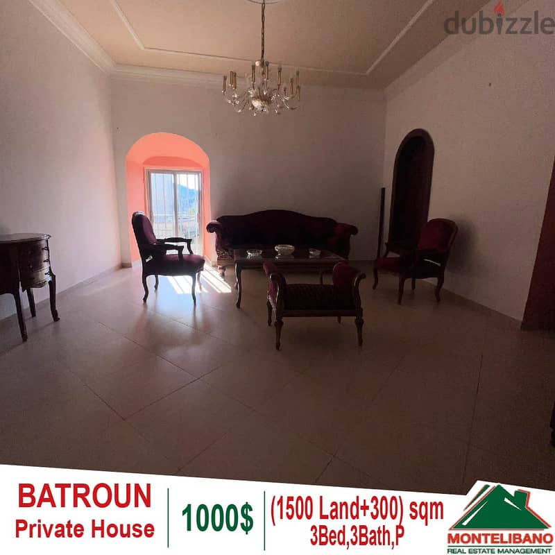 Private house with land for rent in Batroun!! 0