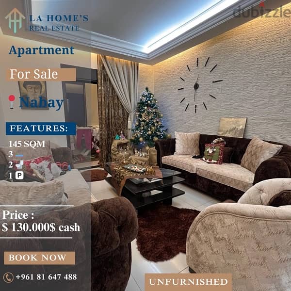 apartment for sale in nabayشقة للبيع في نابيه 0