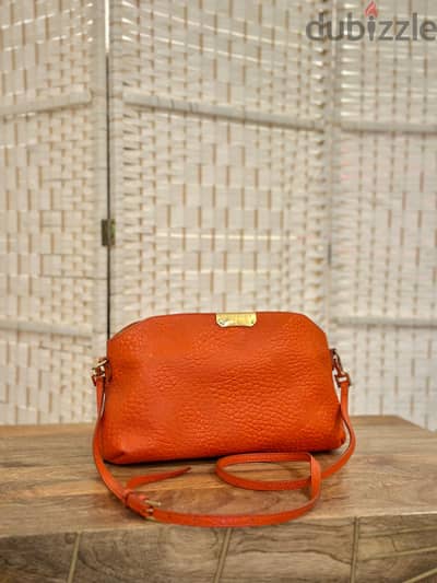 Burberry shoulder bag orange leather